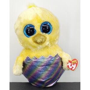 Ty Beanie Boos Megg The Chick With Rainbow Glitter Eggshell 9" Plush NWT Easter